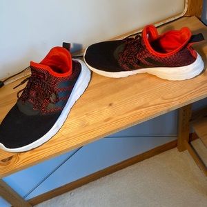 Size 9.5 Orange-Black Adidas Shoes